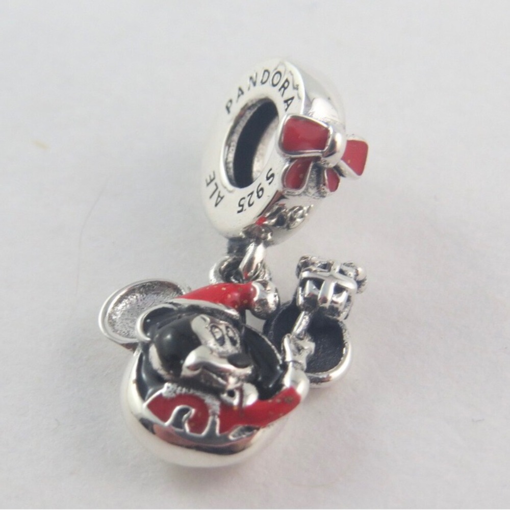 Pandora Disney Santa Charm Mickey Mouse Charm Mickey Santa Charm S925 Ale (D6)